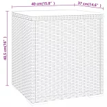 szürke polyrattan és edzett üveg kisasztal 40 x 37 x 40,5 cm