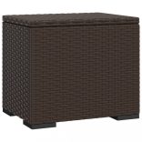 2 db barna polyrattan zsámoly párnákkal 40 x 30 x 40 cm