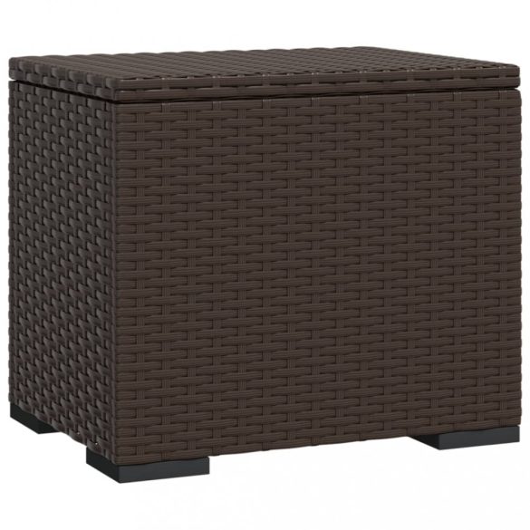 2 db barna polyrattan zsámoly párnákkal 40 x 30 x 40 cm