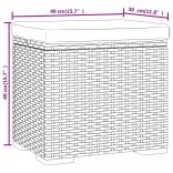 2 db barna polyrattan zsámoly párnákkal 40 x 30 x 40 cm