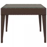 barna polyrattan és edzett üveg kisasztal 50 x 50 x 38 cm