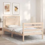 tömör fa ágykeret fejtámlával 100 x 200 cm
