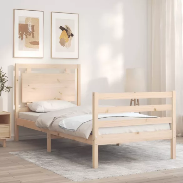 tömör fa ágykeret fejtámlával 100 x 200 cm