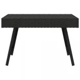 fekete összecsukható polyrattan kisasztal 60 x 40 x 38 cm