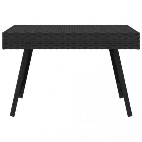fekete összecsukható polyrattan kisasztal 60 x 40 x 38 cm
