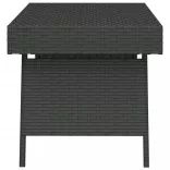 fekete összecsukható polyrattan kisasztal 60 x 40 x 38 cm