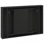 fekete összecsukható polyrattan kisasztal 60 x 40 x 38 cm