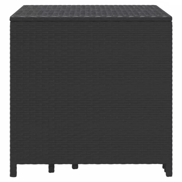 3 db fekete polyrattan rakásolható kisasztal