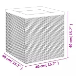 fekete polyrattan ültetőláda 40 x 40 x 40 cm