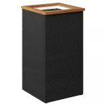 fekete polyrattan ültetőláda 40 x 40 x 80 cm