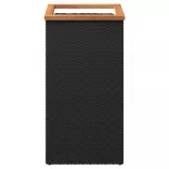 fekete polyrattan ültetőláda 40 x 40 x 80 cm