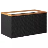 fekete polyrattan ültetőláda 80 x 40 x 40 cm