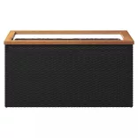fekete polyrattan ültetőláda 80 x 40 x 40 cm