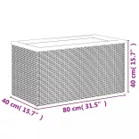 fekete polyrattan ültetőláda 80 x 40 x 40 cm