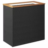 fekete polyrattan ültetőláda 80 x 40 x 80 cm