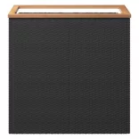 fekete polyrattan ültetőláda 80 x 40 x 80 cm