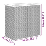 fekete polyrattan ültetőláda 80 x 40 x 80 cm