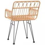 2 db fekete PE rattan karfás kerti szék 56 x 64 x 80 cm