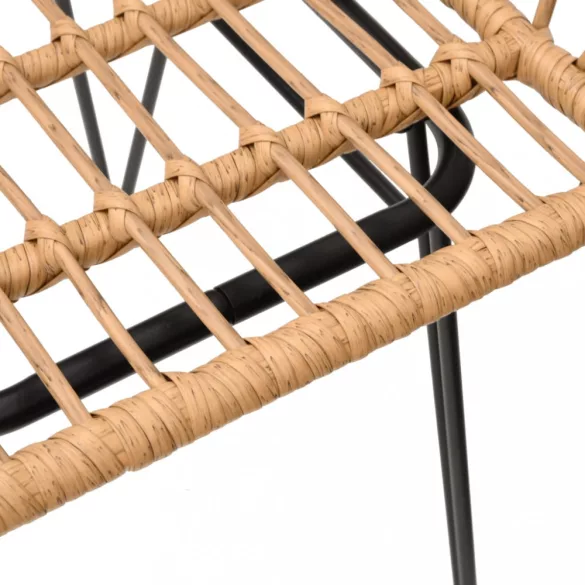 2 db fekete PE rattan karfás kerti szék 56 x 64 x 80 cm
