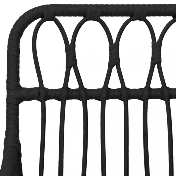 2 db fekete PE rattan karfás kerti szék 56 x 64 x 80 cm