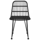 2 db fekete polietilén rattan kerti szék 48 x 62 x 84 cm