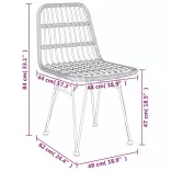 2 db fekete polietilén rattan kerti szék 48 x 62 x 84 cm