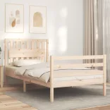 tömör fa ágykeret fejtámlával 100 x 200 cm