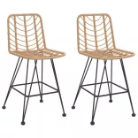 2 db bárszék polietilén rattan és acél 45 x 56 x 103,5 cm