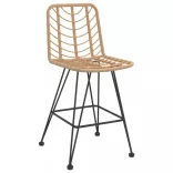 2 db bárszék polietilén rattan és acél 45 x 56 x 103,5 cm