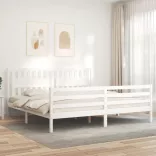 tömör fa ágykeret fejtámlával 200 x 200 cm