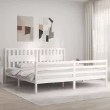 tömör fa ágykeret fejtámlával 200 x 200 cm