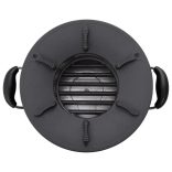 fekete fém fatüzelésű kempingtűzhely 36 x 26 x 22,5 cm