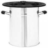 ezüstszínű acél fatüzelésű kempingtűzhely 51,5 x 35 x 30,5 cm