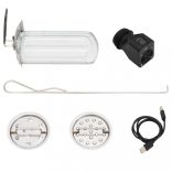 ezüst acél fatüzelésű tűzhely USB-s légfúvóval 35,5x26x28 cm