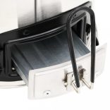 ezüst acél fatüzelésű tűzhely USB-s légfúvóval 35,5x26x28 cm