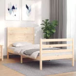 tömör fa ágykeret fejtámlával 100 x 200 cm