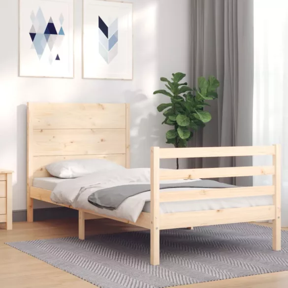tömör fa ágykeret fejtámlával 100 x 200 cm