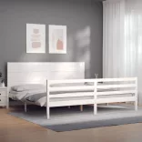 tömör fa ágykeret fejtámlával 200 x 200 cm