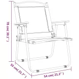 2 db bézs oxford szövet camping szék 54 x 55 x 78 cm