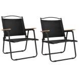2 db fekete oxford szövet camping szék 54 x 55 x 78 cm