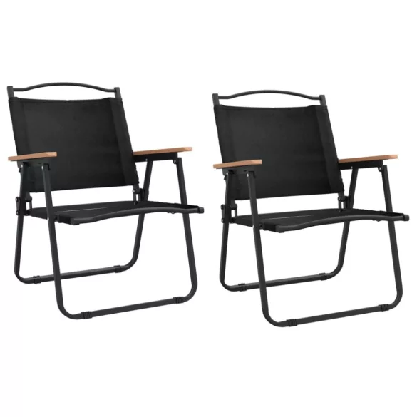 2 db fekete oxford szövet camping szék 54 x 55 x 78 cm
