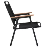 2 db fekete oxford szövet camping szék 54 x 55 x 78 cm