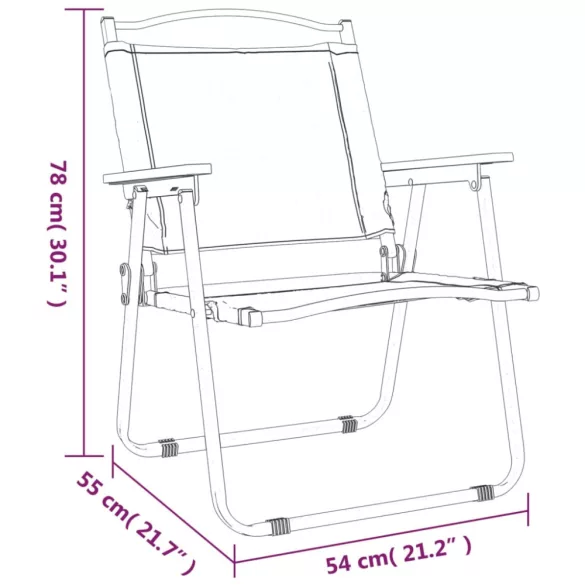 2 db fekete oxford szövet camping szék 54 x 55 x 78 cm