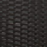 fekete 2 személyes polyrattan kerti pad párnával