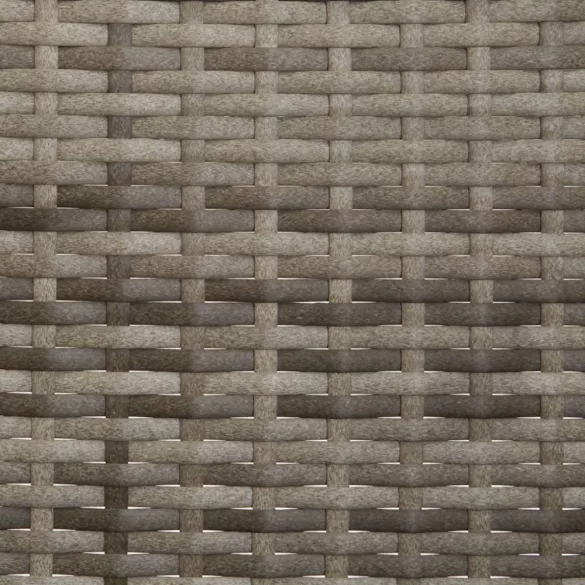 3 személyes szürke polyrattan kerti kanapé párnával