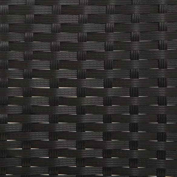 fekete 3 személyes polyrattan kerti pad párnával