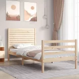 tömör fa ágykeret fejtámlával 100 x 200 cm