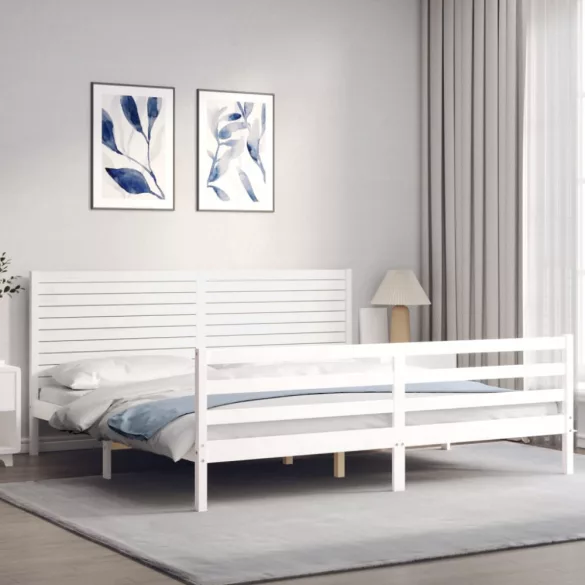 tömör fa ágykeret fejtámlával 200 x 200 cm