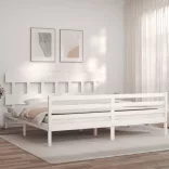 tömör fa ágykeret fejtámlával 200 x 200 cm