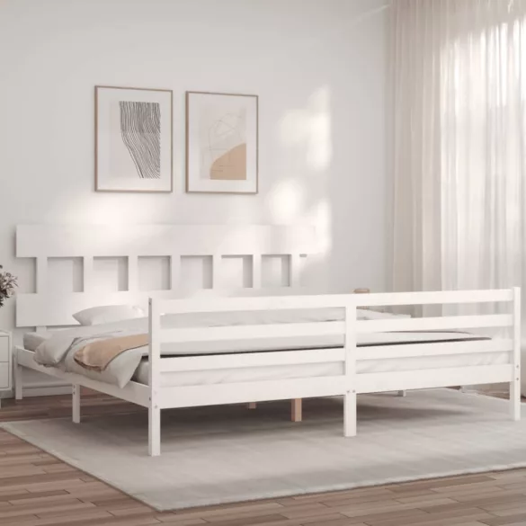 tömör fa ágykeret fejtámlával 200 x 200 cm